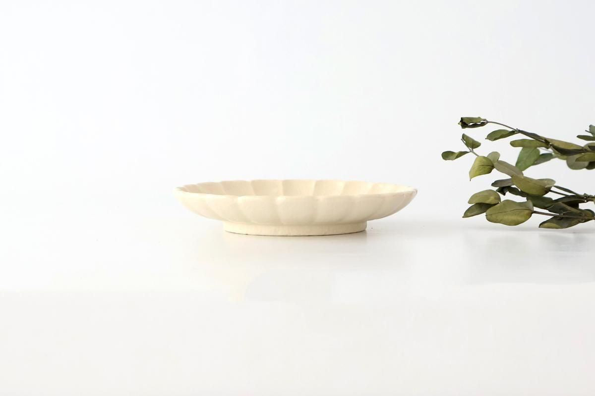 Chrysanthemum-shaped Plate White  15㎝/6in | Seto Ware