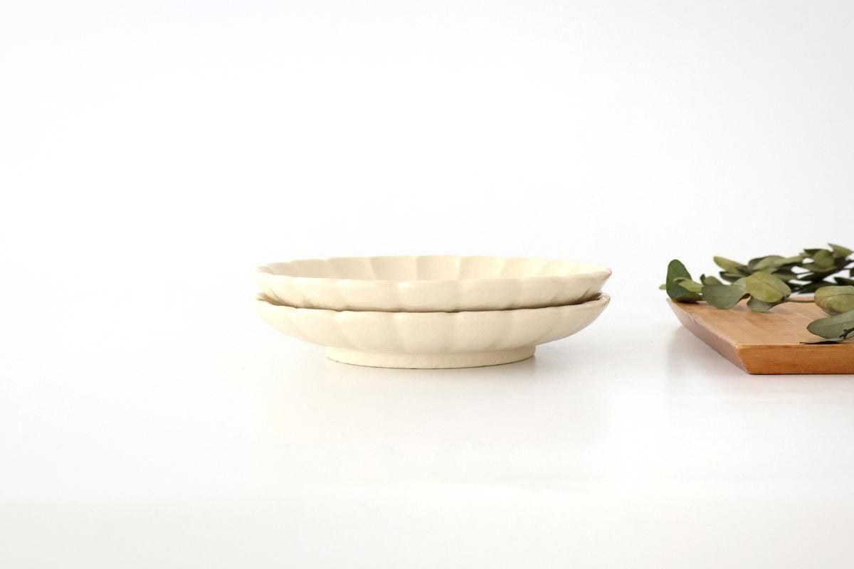 Chrysanthemum-shaped Plate White  15㎝/6in | Seto Ware