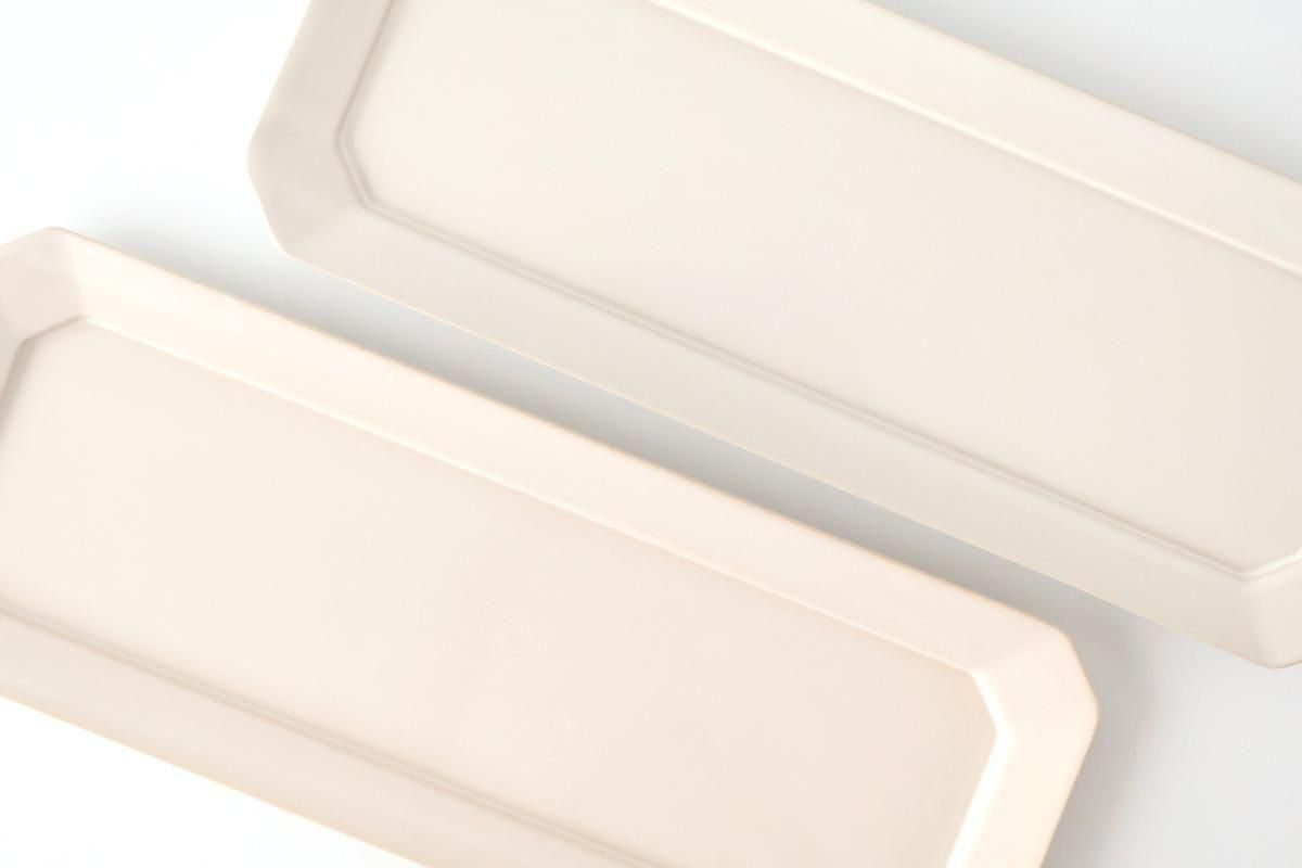 Kosen Kiln Long Octogonal Plate White | Sushi Plate Banko Ware