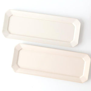 Kosen Kiln Long Octogonal Plate White | Sushi Plate Banko Ware
