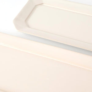 Kosen Kiln Long Octogonal Plate White | Sushi Plate Banko Ware