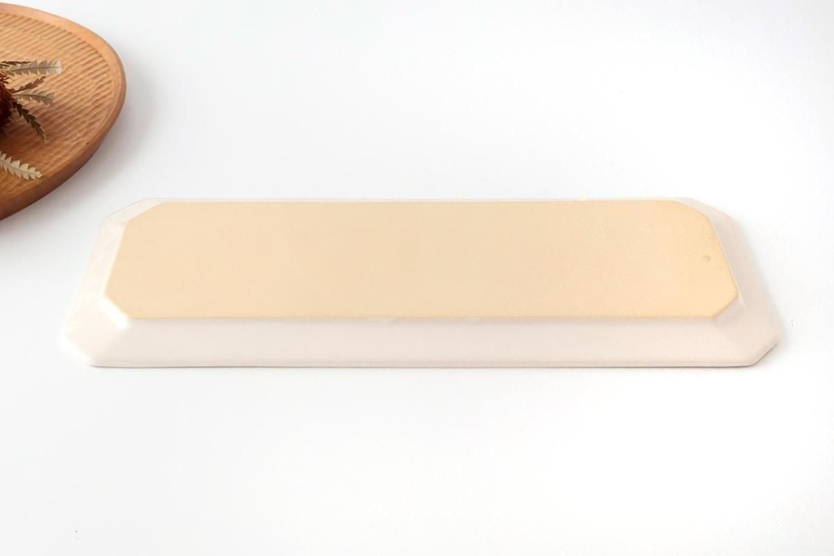 Kosen Kiln Long Octogonal Plate White | Sushi Plate Banko Ware
