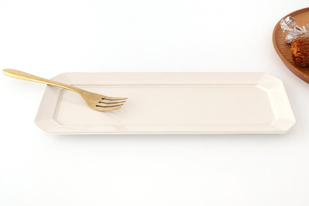 Kosen Kiln Long Octogonal Plate White | Sushi Plate Banko Ware