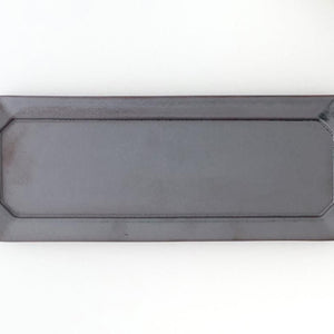 Kosen Kiln Long Octogonal Plate Black | Sushi Plate Banko Ware