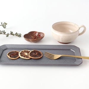 Kosen Kiln Long Octogonal Plate Black | Sushi Plate Banko Ware