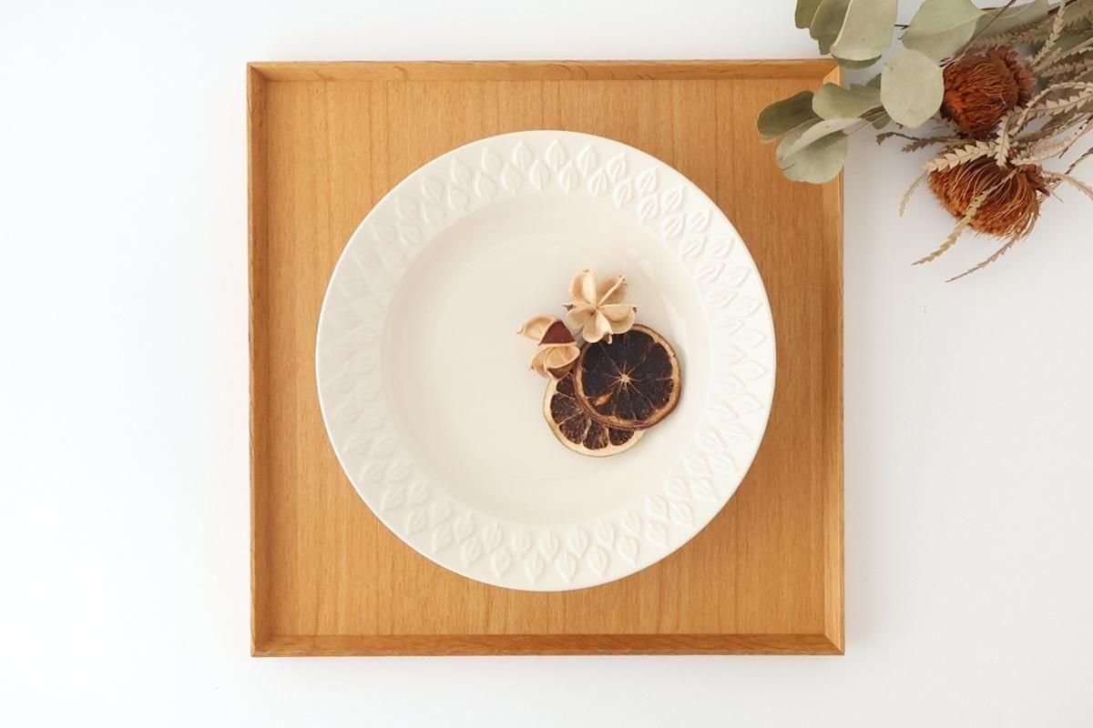 Kosen Kiln leaf Soup Plate White | Banko Ware