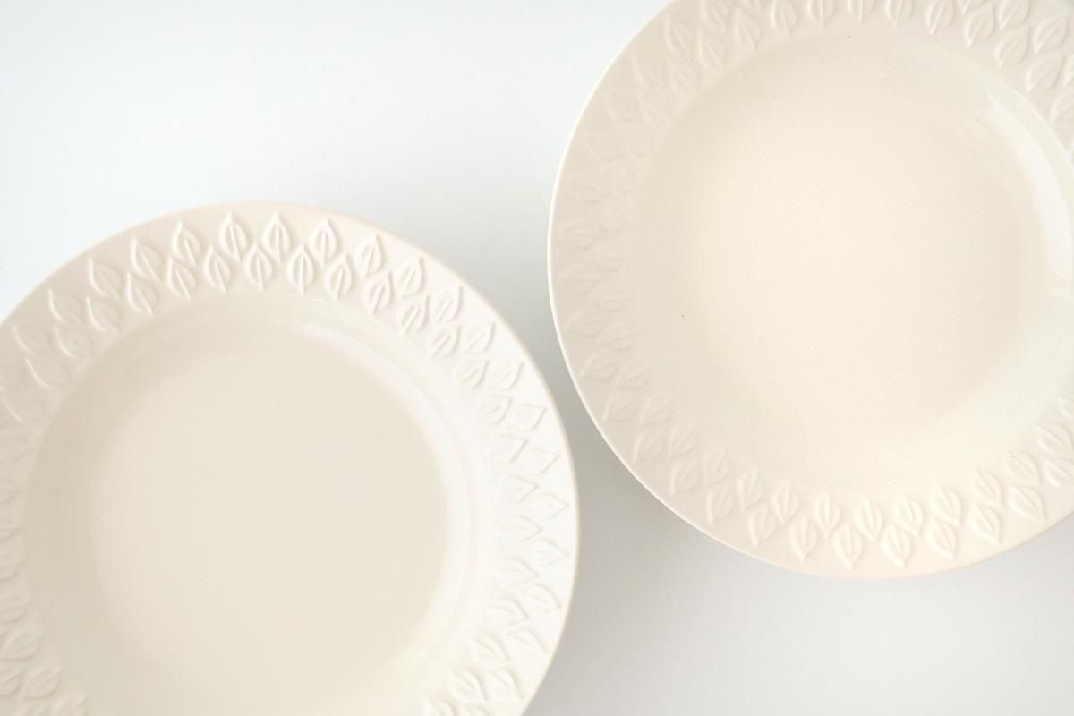 Kosen Kiln leaf Soup Plate White | Banko Ware