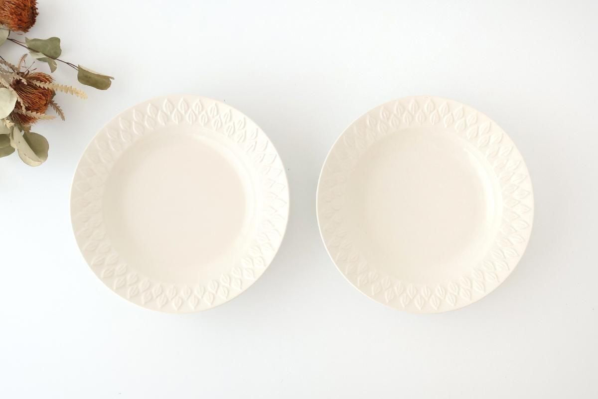 Kosen Kiln leaf Soup Plate White | Banko Ware