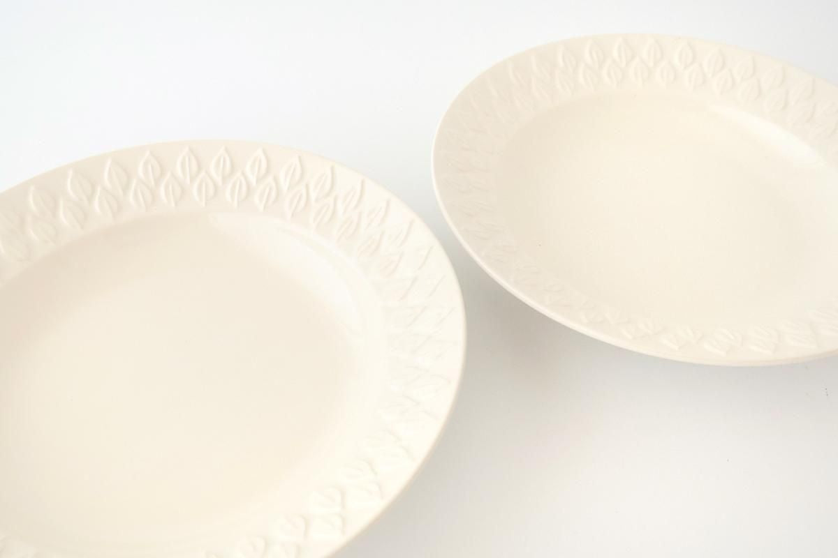 Kosen Kiln leaf Soup Plate White | Banko Ware