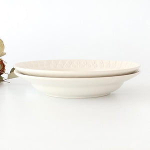 Kosen Kiln leaf Soup Plate White | Banko Ware
