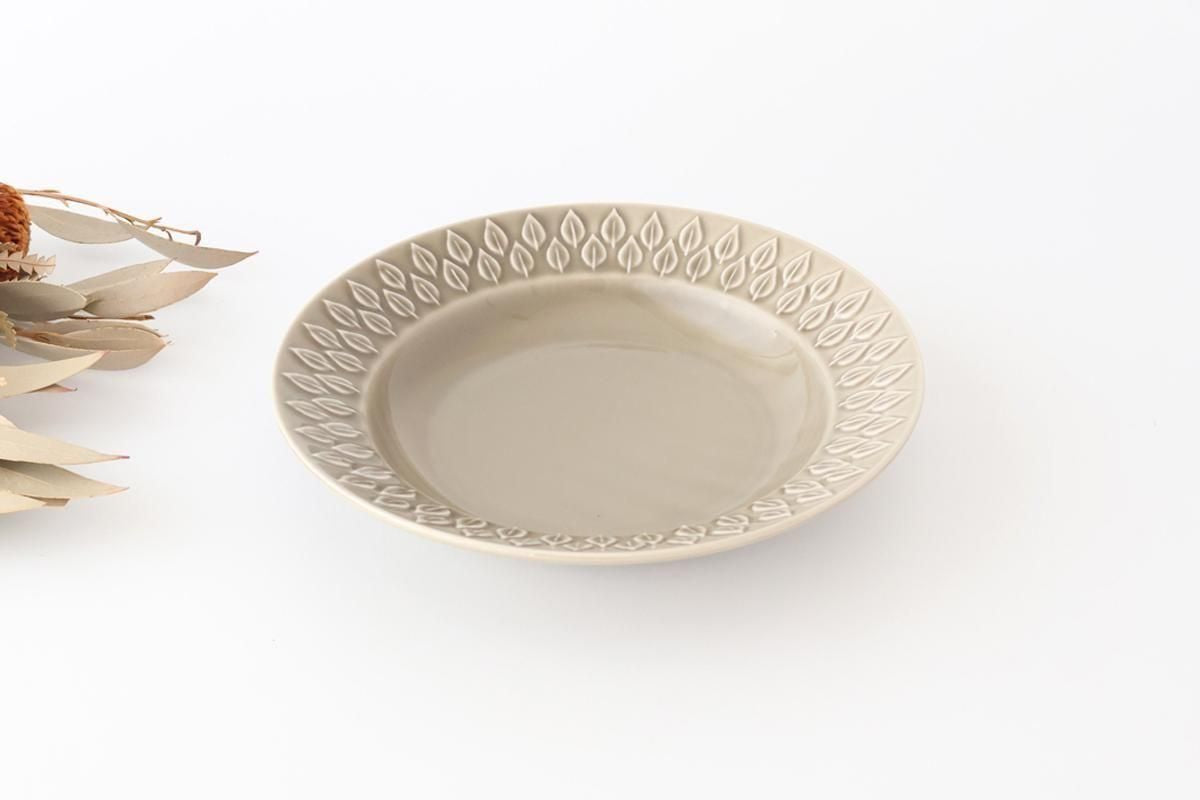 Kosen Kiln leaf Soup Plate Gray | Banko Ware