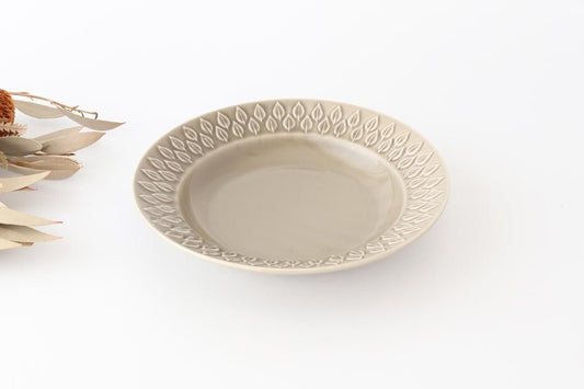 Kosen Kiln leaf Soup Plate Gray | Banko Ware