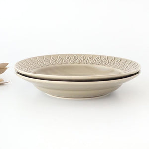 Kosen Kiln leaf Soup Plate Gray | Banko Ware