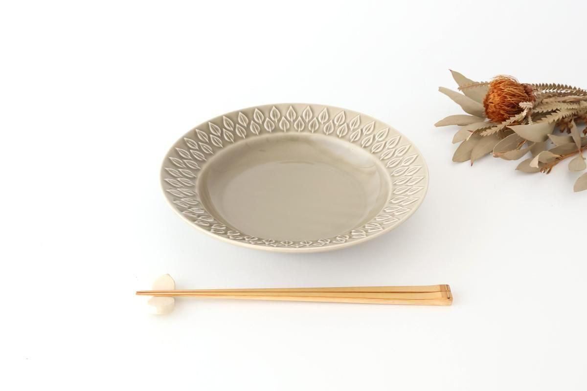 Kosen Kiln leaf Soup Plate Gray | Banko Ware