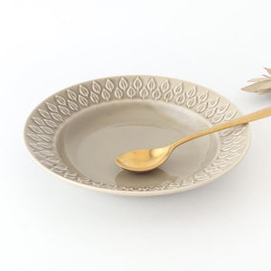 Kosen Kiln leaf Soup Plate Gray | Banko Ware