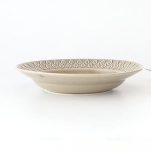 Kosen Kiln leaf Soup Plate Gray | Banko Ware