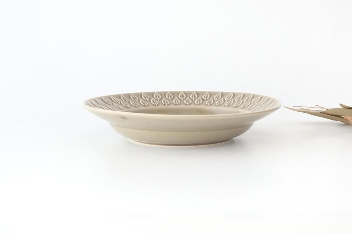 Kosen Kiln leaf Soup Plate Gray | Banko Ware