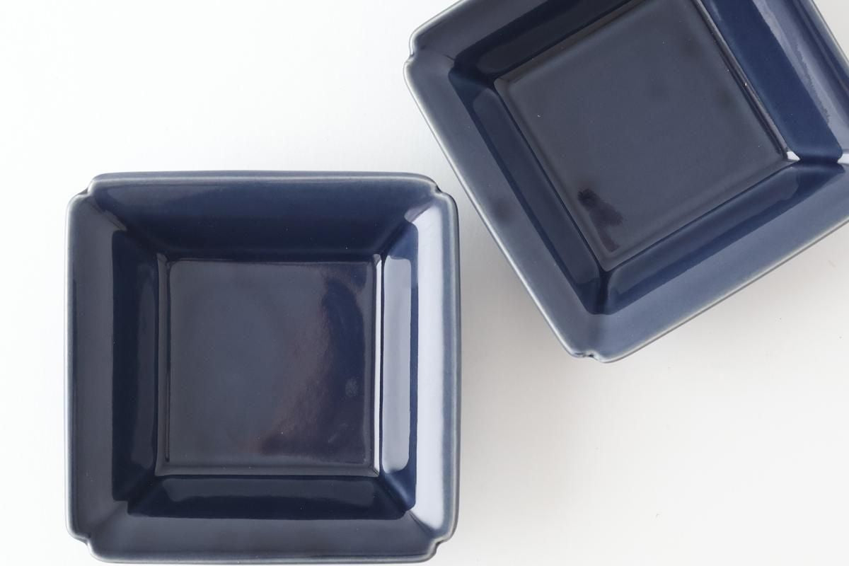 Kosen Kiln Small Square Bowl Navy  | Kobachi Banko Ware