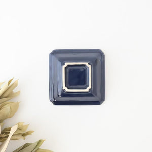 Kosen Kiln Small Square Bowl Navy  | Kobachi Banko Ware