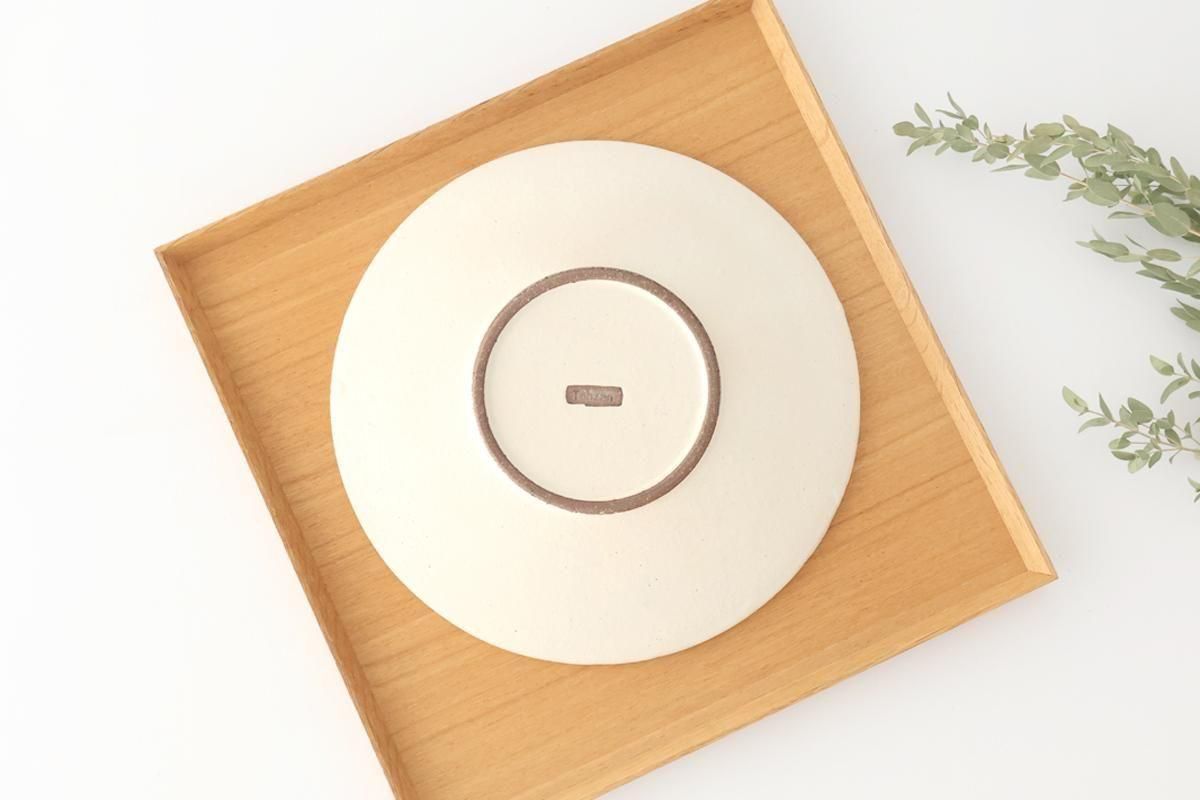 Tohzan-Gama Round Plate White and Brown | Mino Ware