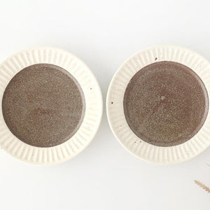 Tohzan-Gama Round Plate White and Brown 17cm/6.7in | Mino Ware