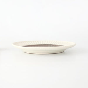 Tohzan-Gama Round Plate White and Brown 17cm/6.7in | Mino Ware