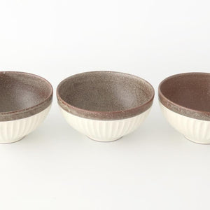 Tohzan-Gama Donburi Bowl White and Brown | Mino Ware