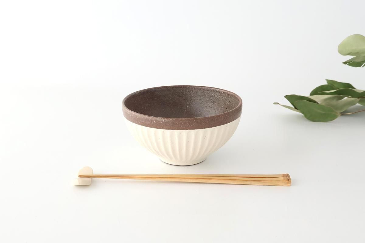 Tohzan-Gama Donburi Bowl White and Brown | Mino Ware