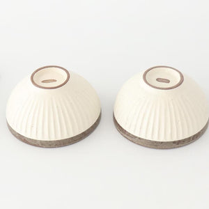 Tohzan-Gama Donburi Bowl White and Brown | Mino Ware