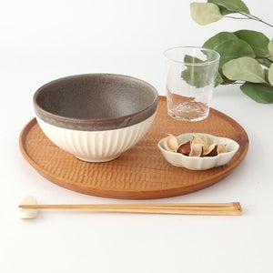 Tohzan-Gama Donburi Bowl White and Brown | Mino Ware