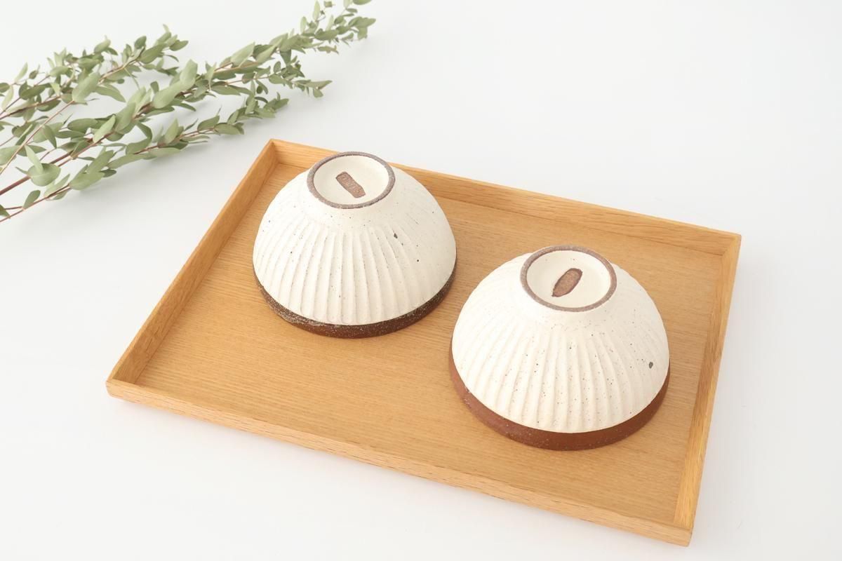 Tohzan-Gama Rice Bowl White and Brown | Mino Ware