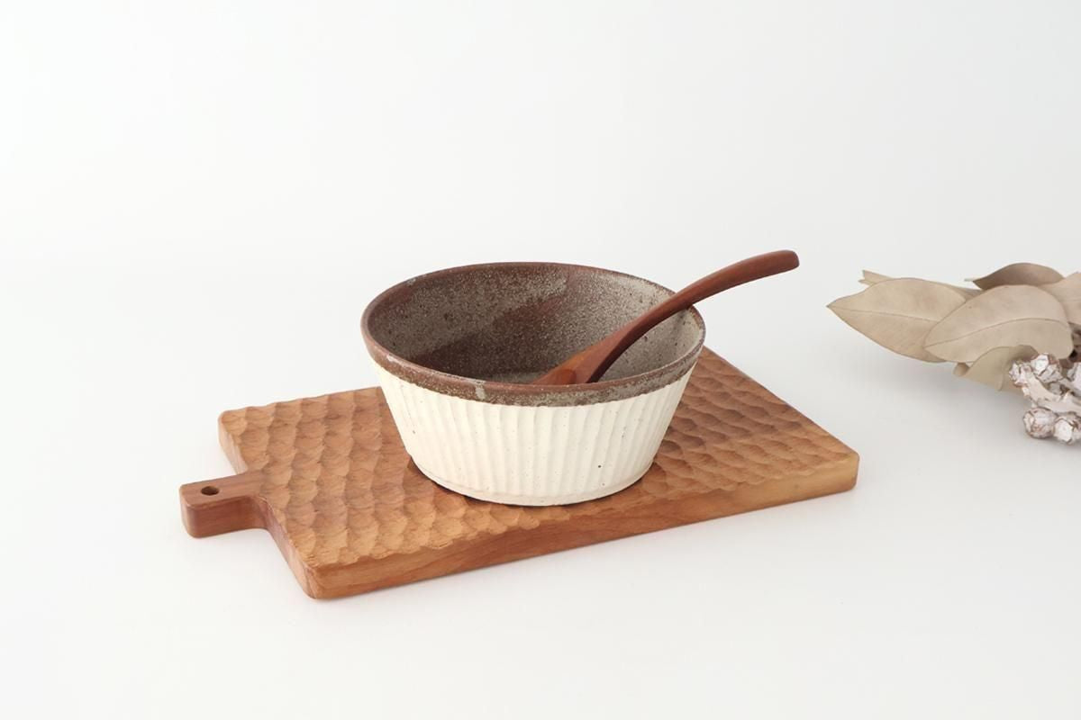 Tohzan-Gama Multi-use Bowl White and Brown | Mino Ware