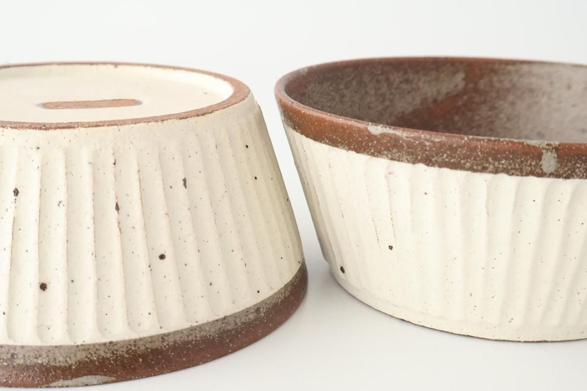 Tohzan-Gama Multi-use Bowl White and Brown | Mino Ware