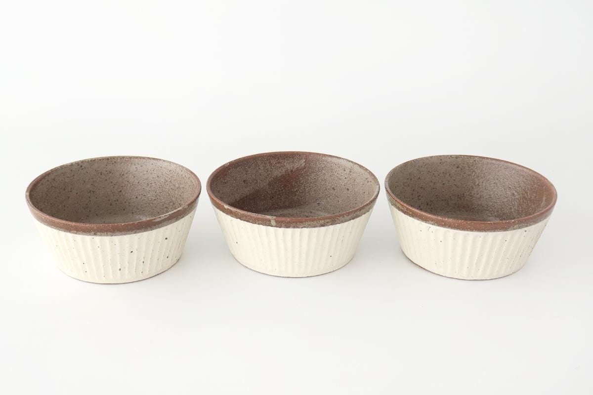 Tohzan-Gama Multi-use Bowl White and Brown | Mino Ware