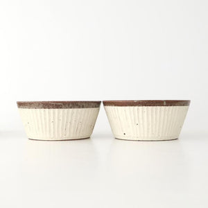 Tohzan-Gama Multi-use Bowl White and Brown | Mino Ware