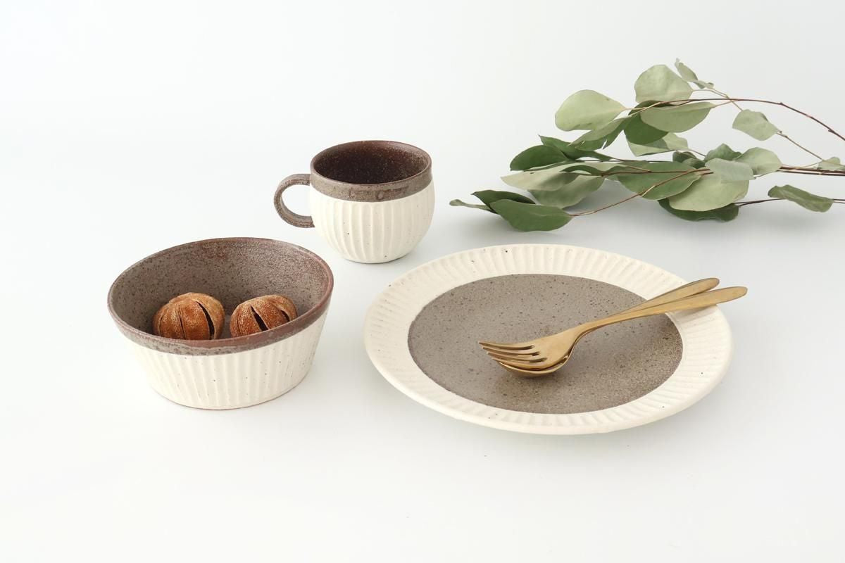 Tohzan-Gama Multi-use Bowl White and Brown | Mino Ware
