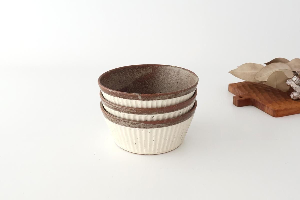 Tohzan-Gama Multi-use Bowl White and Brown | Mino Ware