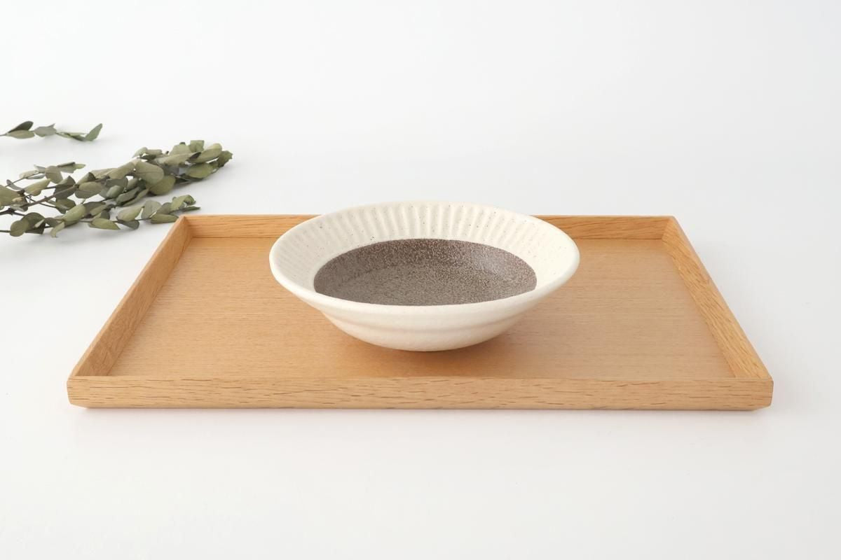 Tohzan-Gama Small Bowl White and Brown 15cm/6in | Kobachi Mino Ware