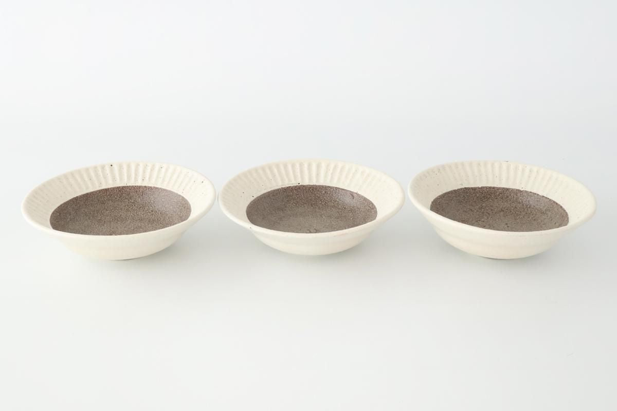 Tohzan-Gama Small Bowl White and Brown 15cm/6in | Kobachi Mino Ware