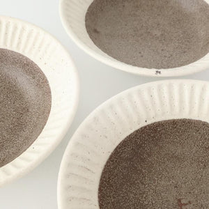 Tohzan-Gama Small Bowl White and Brown 15cm/6in | Kobachi Mino Ware