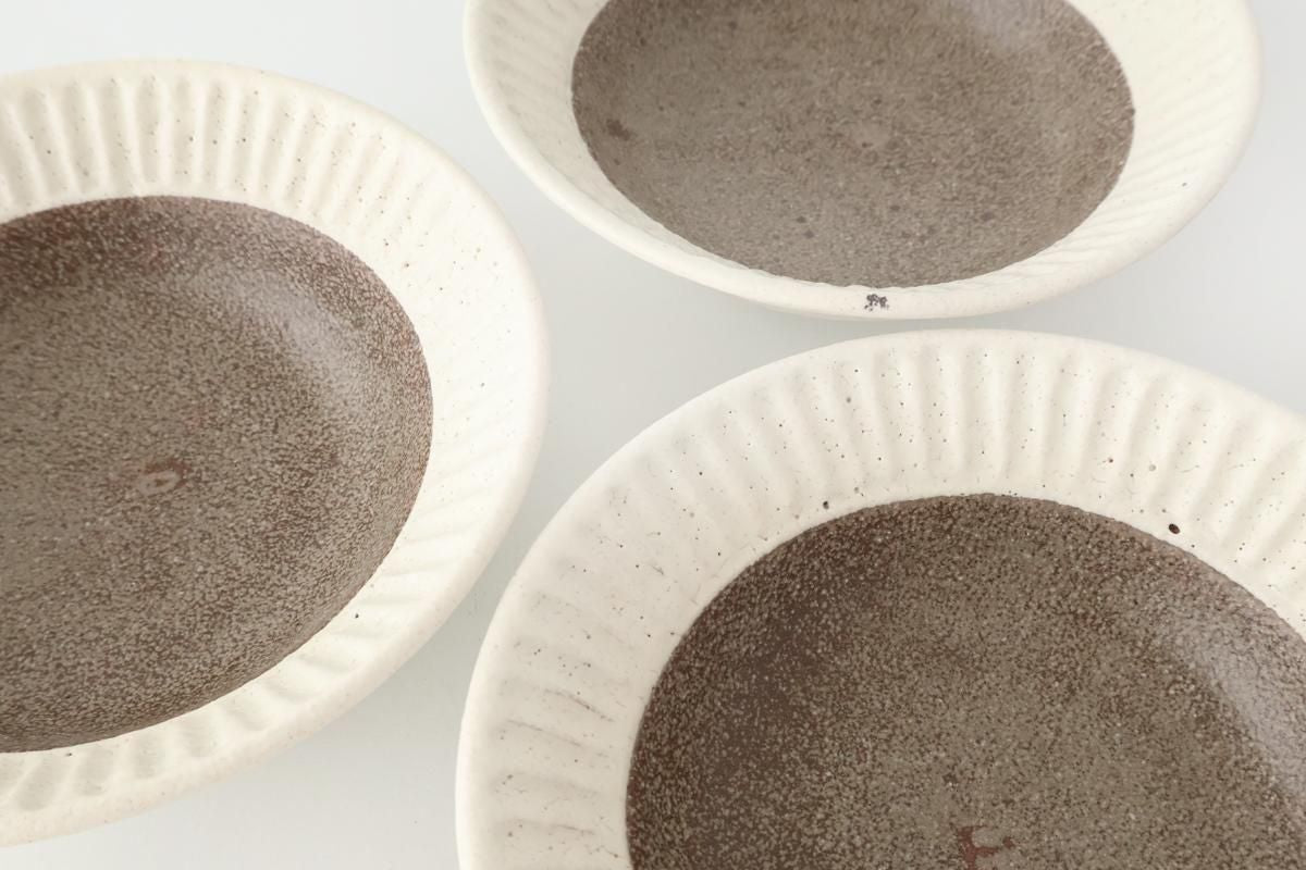 Tohzan-Gama Small Bowl White and Brown 15cm/6in | Kobachi Mino Ware