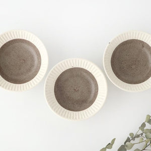 Tohzan-Gama Small Bowl White and Brown 15cm/6in | Kobachi Mino Ware