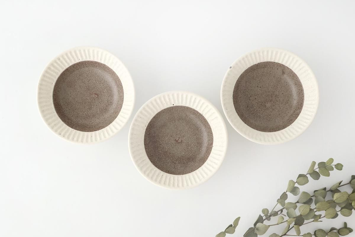 Tohzan-Gama Small Bowl White and Brown 15cm/6in | Kobachi Mino Ware