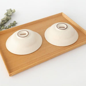 Tohzan-Gama Small Bowl White and Brown 15cm/6in | Kobachi Mino Ware