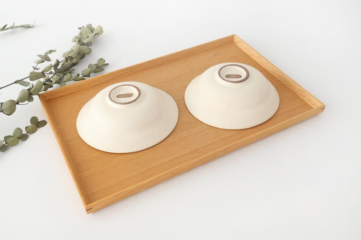 Tohzan-Gama Small Bowl White and Brown 15cm/6in | Kobachi Mino Ware