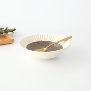 Tohzan-Gama Small Bowl White and Brown 15cm/6in | Kobachi Mino Ware