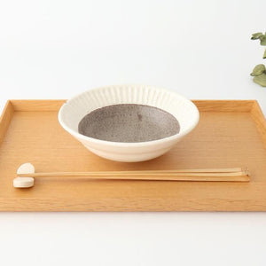 Tohzan-Gama Small Bowl White and Brown 15cm/6in | Kobachi Mino Ware