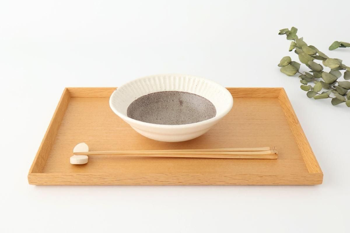 Tohzan-Gama Small Bowl White and Brown 15cm/6in | Kobachi Mino Ware