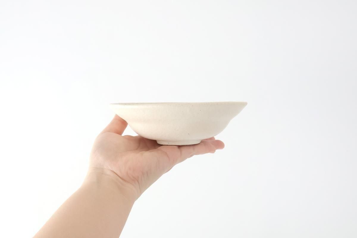 Tohzan-Gama Small Bowl White and Brown 15cm/6in | Kobachi Mino Ware