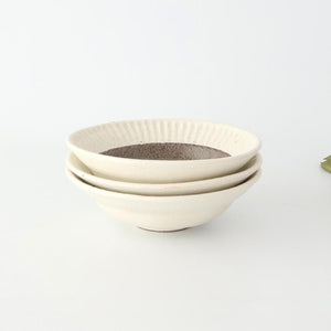 Tohzan-Gama Small Bowl White and Brown 15cm/6in | Kobachi Mino Ware